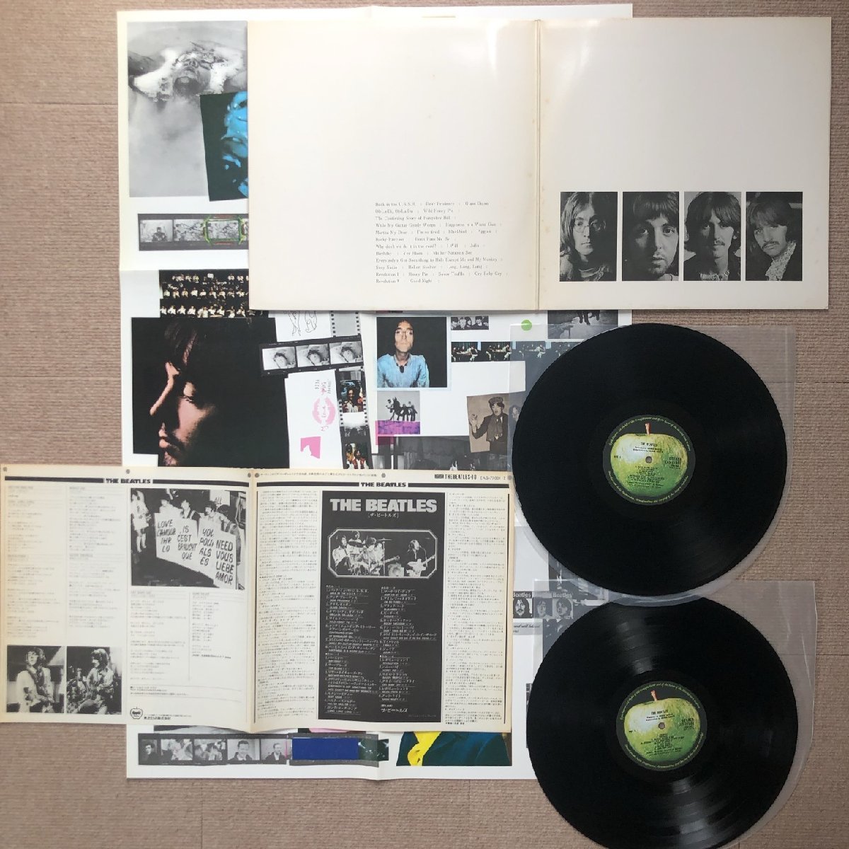  хорошо запись Beatles Beatles 1976 год 2 листов комплект LP запись белый альбом White Album записано в Японии George Harrison John Lennon Eric Clapton