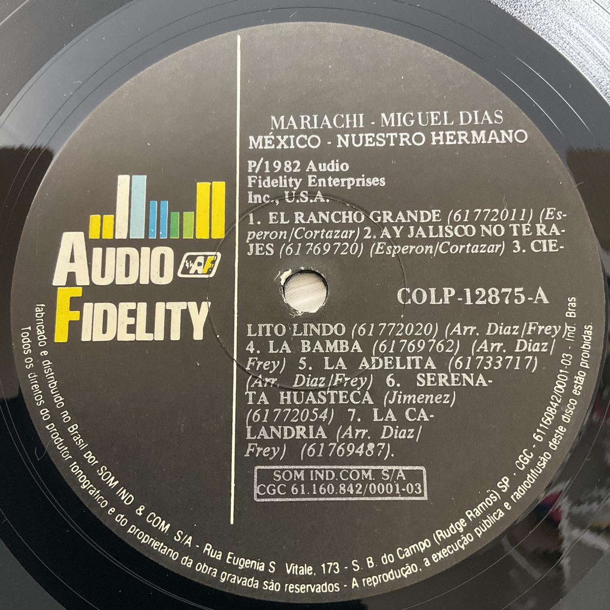 Mariachi Miguel Diaz / Mxico Nuestro Hermano / LP レコード / COLP-12875 / ブラジル盤 / 1985_画像4