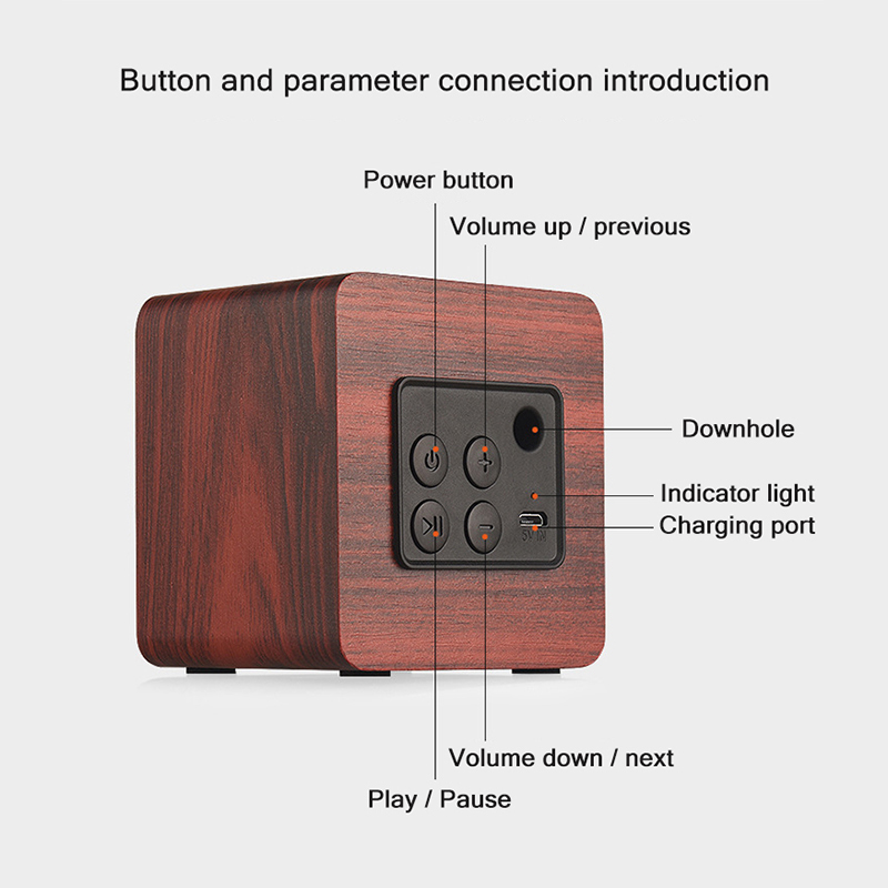 お得 木製Bluetoothミニスピーカー1200mAh全4色 スピーカー ワイヤレス Bluetooth 木製 ウッド サブウーファー ポータブル ベース_画像5