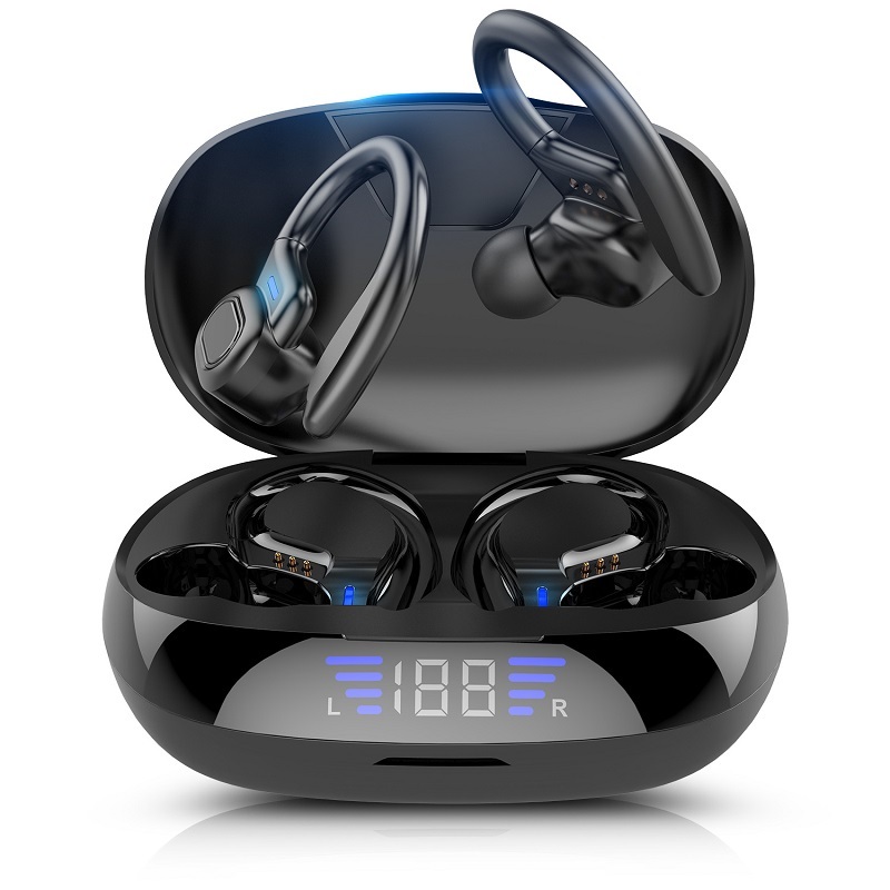お得 Bluetoothとマイクを備えたtwsワイヤレスヘッドセット ledディスプレイを備えたステレオhifi防水スポーツヘッドセット