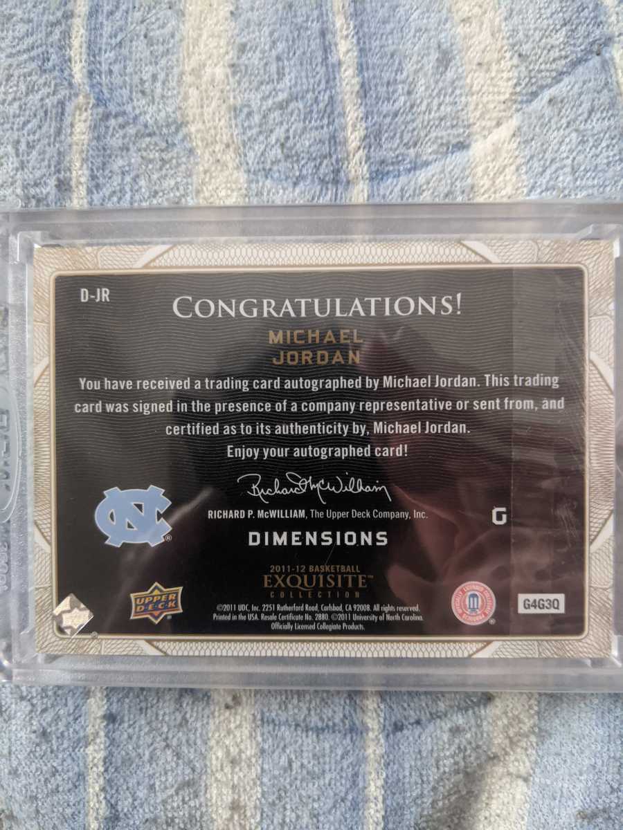 マイケルジョーダン jordan 直筆サインカード auto card EXQUISITE TARHEELSの画像2