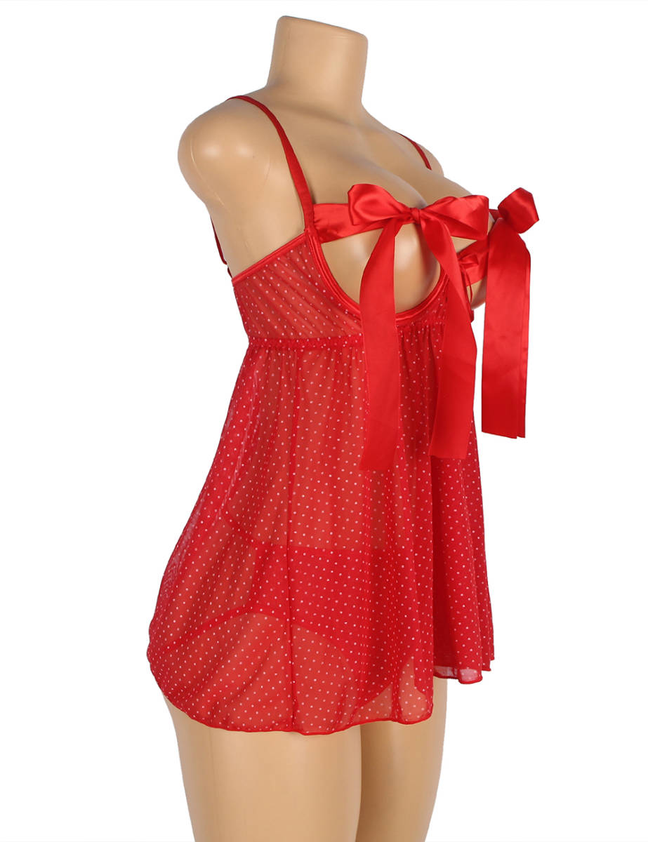 81126 baby doll open bust sexy Ran Jerry red underwear large size equipped M XL 3L 4L 5L 6L 3XL 5XL