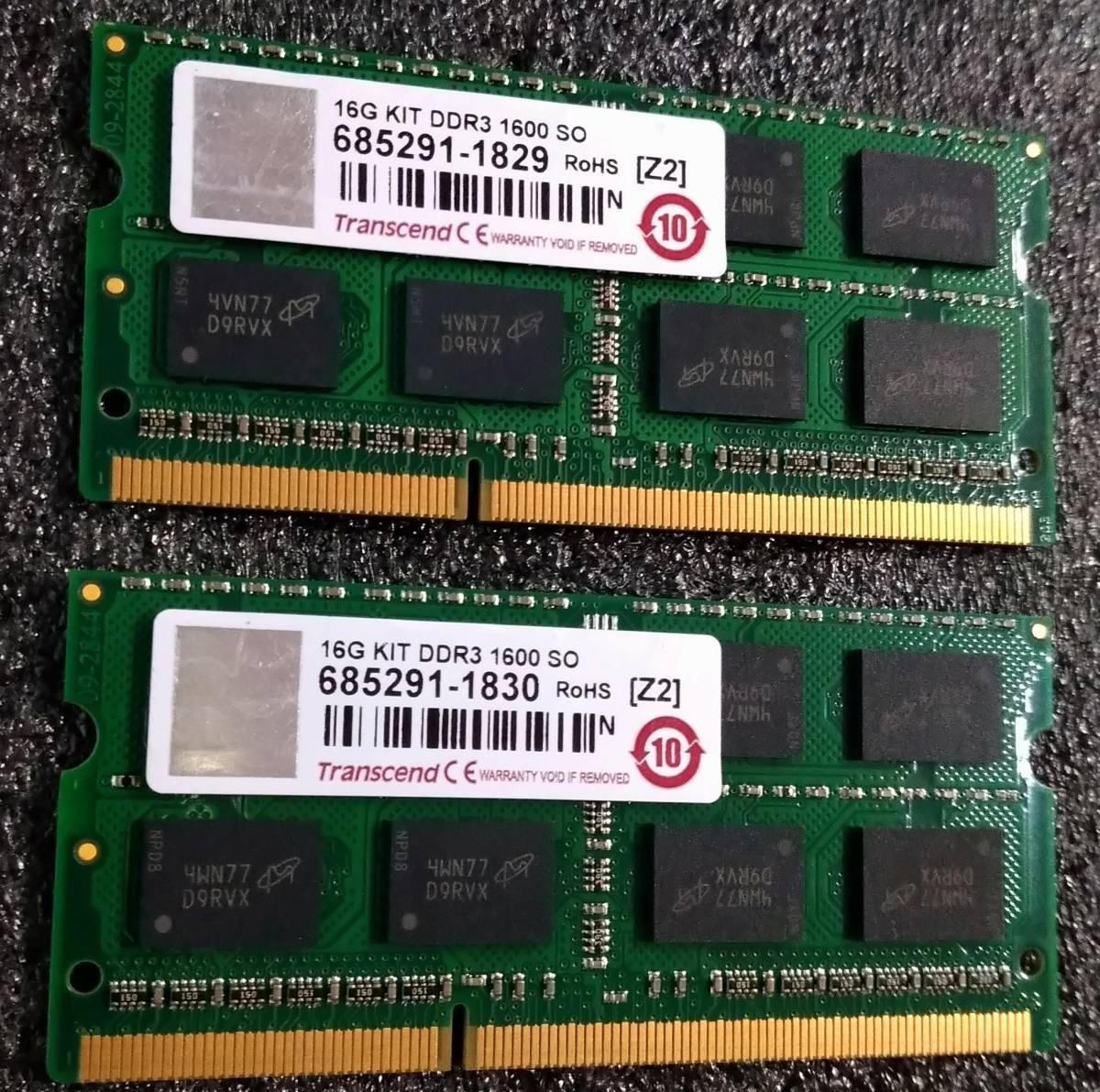 【中古】DDR3 SODIMM 16GB(8GB2枚組) Transcend JM1600KSH-16GK [DDR3-1600 PC3-12800 1.5V]