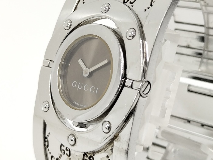 GUCCI レディース 腕時計トワール クオーツ SS ブラウン文字盤 112