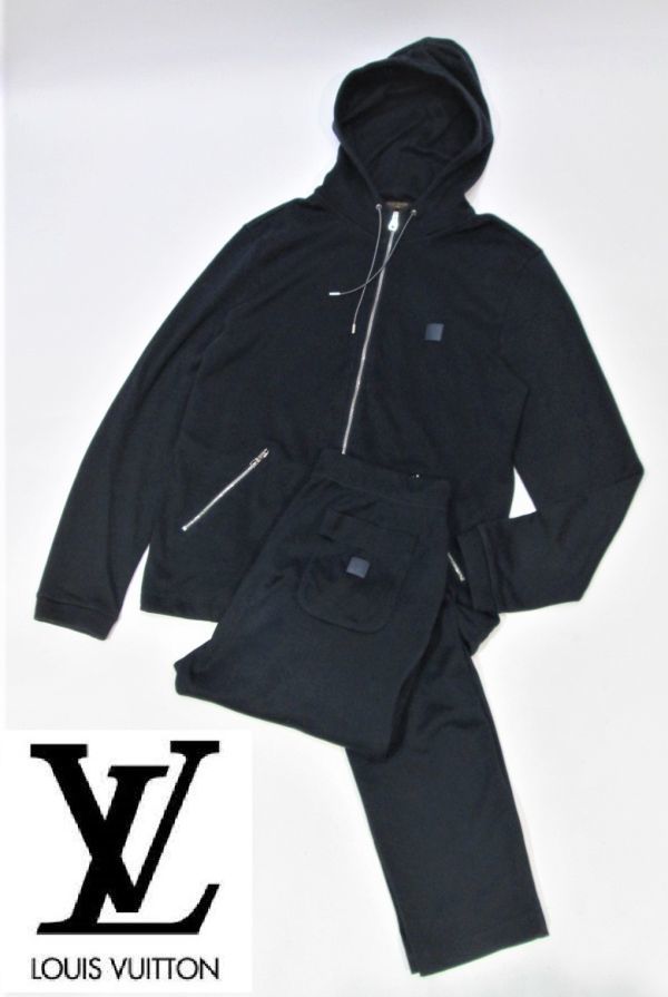 国内正規 Louis Vuitton MENS LVレザーパッチロゴ スウェットジップ