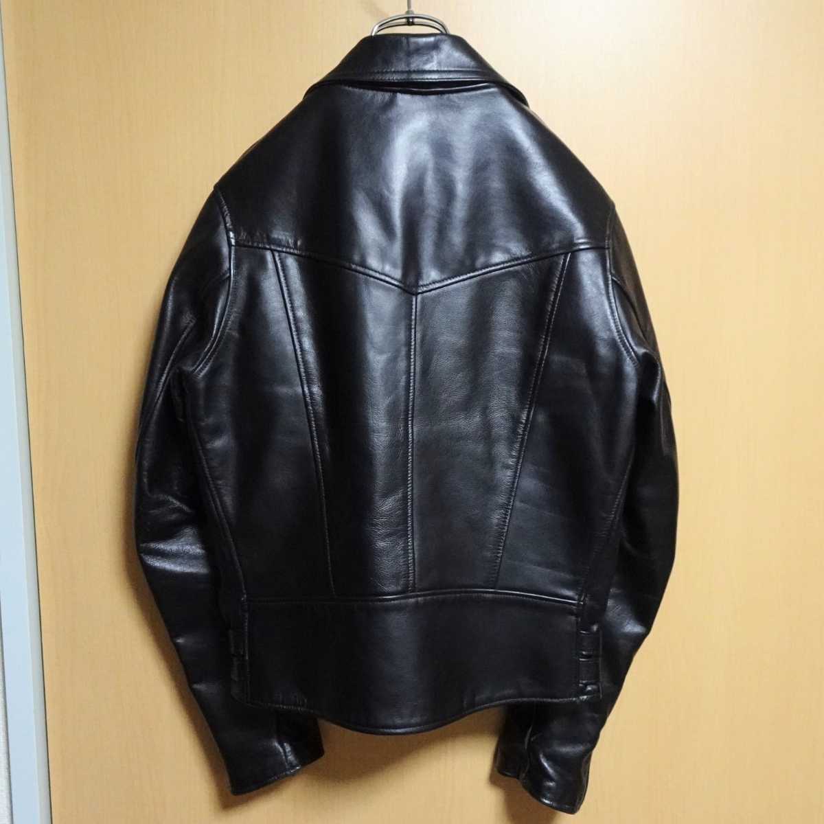 666 Leather Wear ダブルライダースジャケット ブラック 黒 34