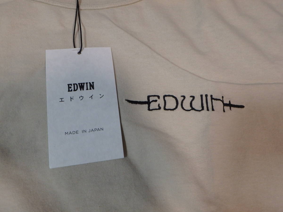 ★EDWIN エドウィン〓メンズ 刺繍柄 半袖 Tシャツ SOUVENIR FROM JAPAN Ⅱ〓L 未使用 定価8800円 ベージュ_画像2