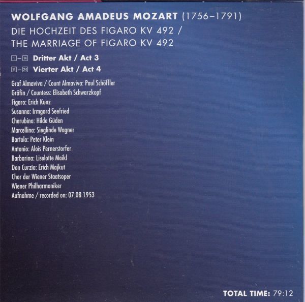 [3CD/Membran]モーツァルト:歌劇「フィガロの結婚」/P.シェフラー&E.シュヴァルツコップ他&W.フルトヴェングラー&ウィーンPO 1953.8.7_画像6