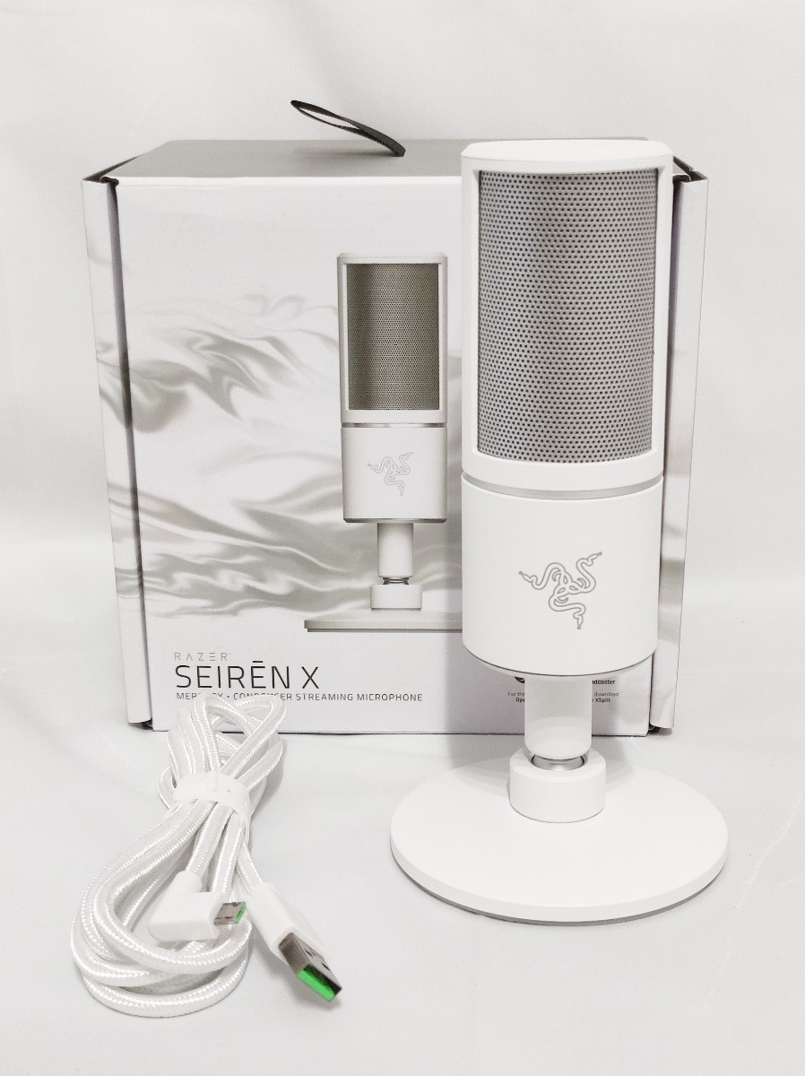 Razer Seiren X USB コンデンサーマイク Mercury White 単一指向性 PC Win PS5 PS4 白