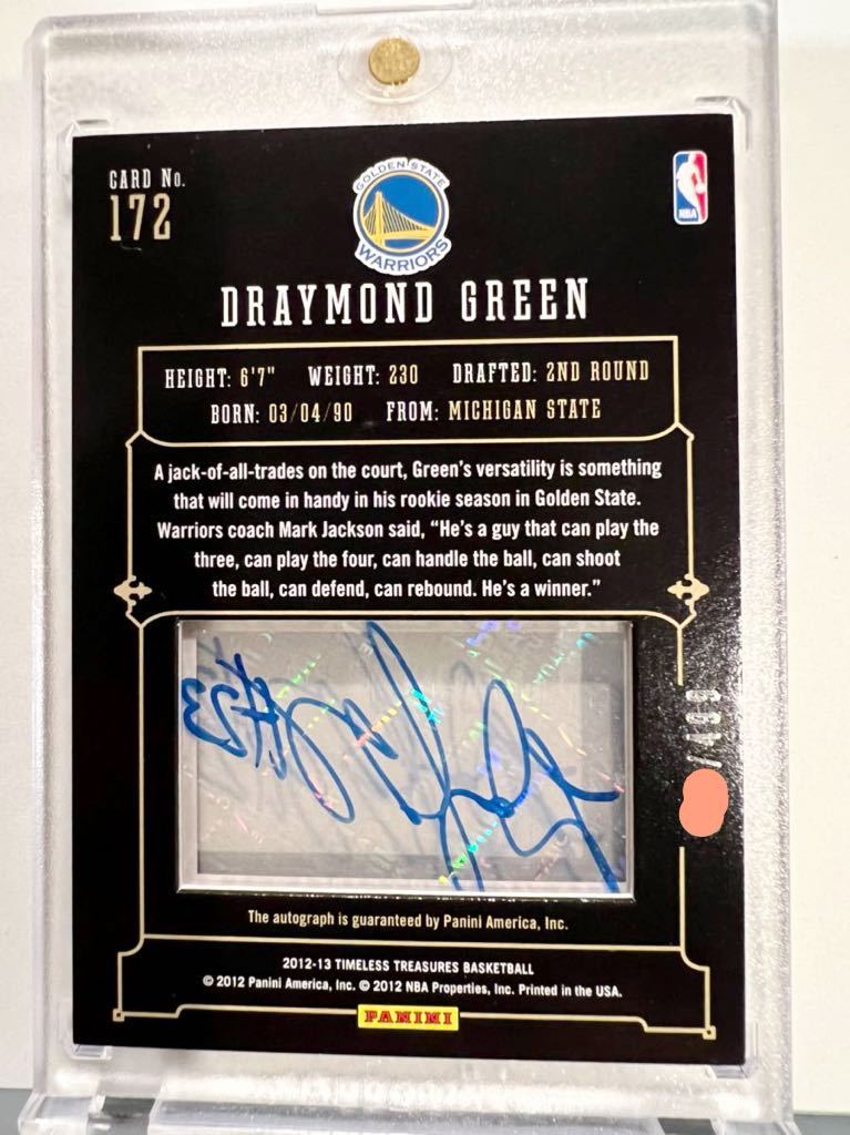 最高級版 ルーキー サイン 12-13 Panini Draymond Green ドレイモンド・グリーン NBA バスケ RC Auto ユニフォーム Warriors ウォリアーズ_画像2