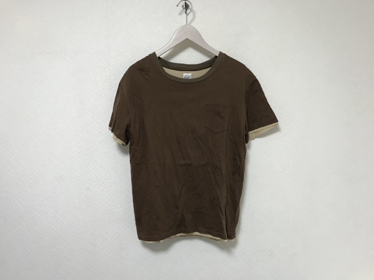 本物ゴーゲッターgogetterコットン2重ポケット半袖TシャツメンズアメカジサーフビジネススーツストリートL日本製茶ブラウン_画像1