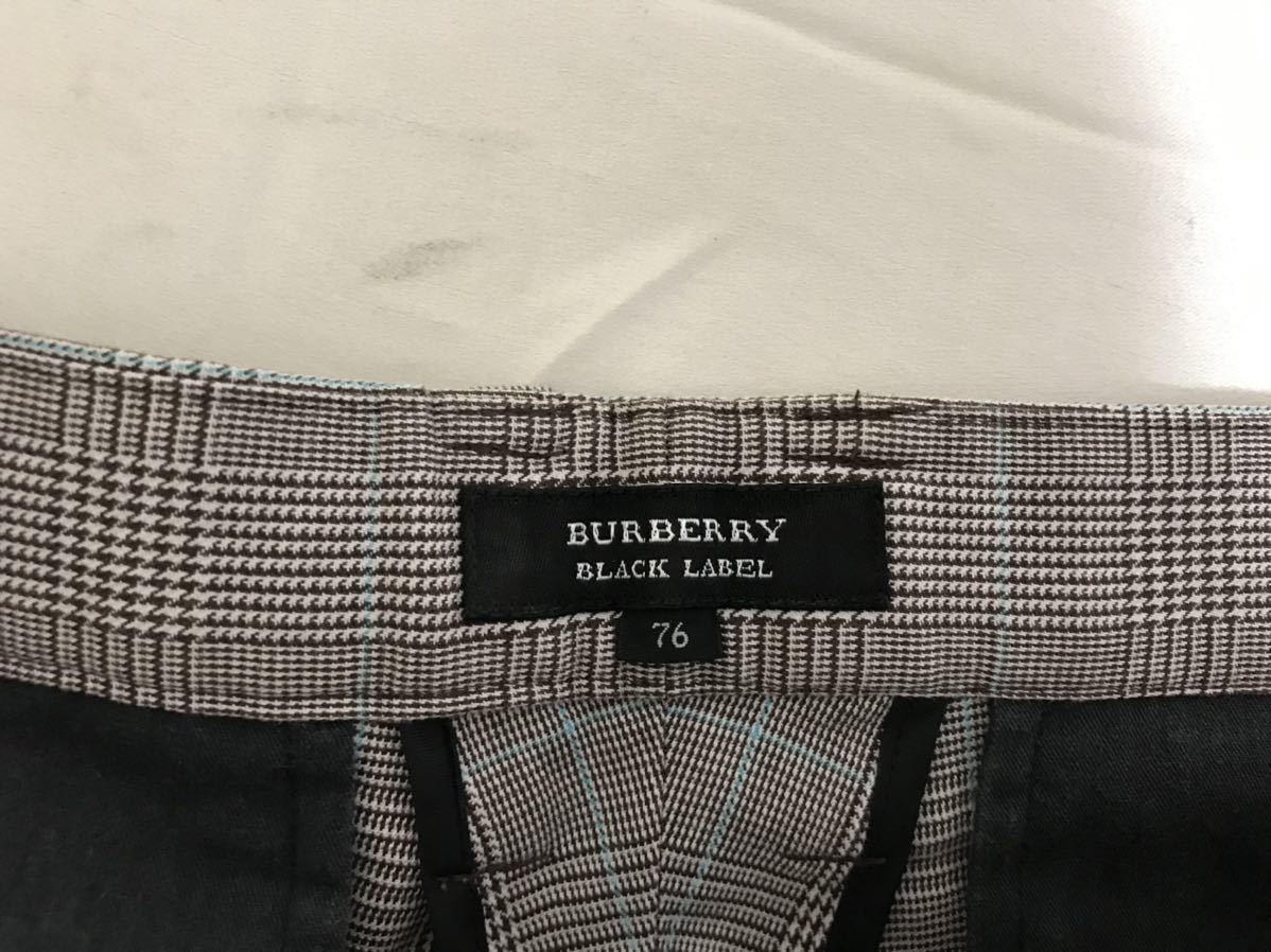 本物バーバリーブラックレーベルBURBERRYコットンストレッチチェック柄ショートハーフパンツビジネススーツミリタリー76メンズグレー