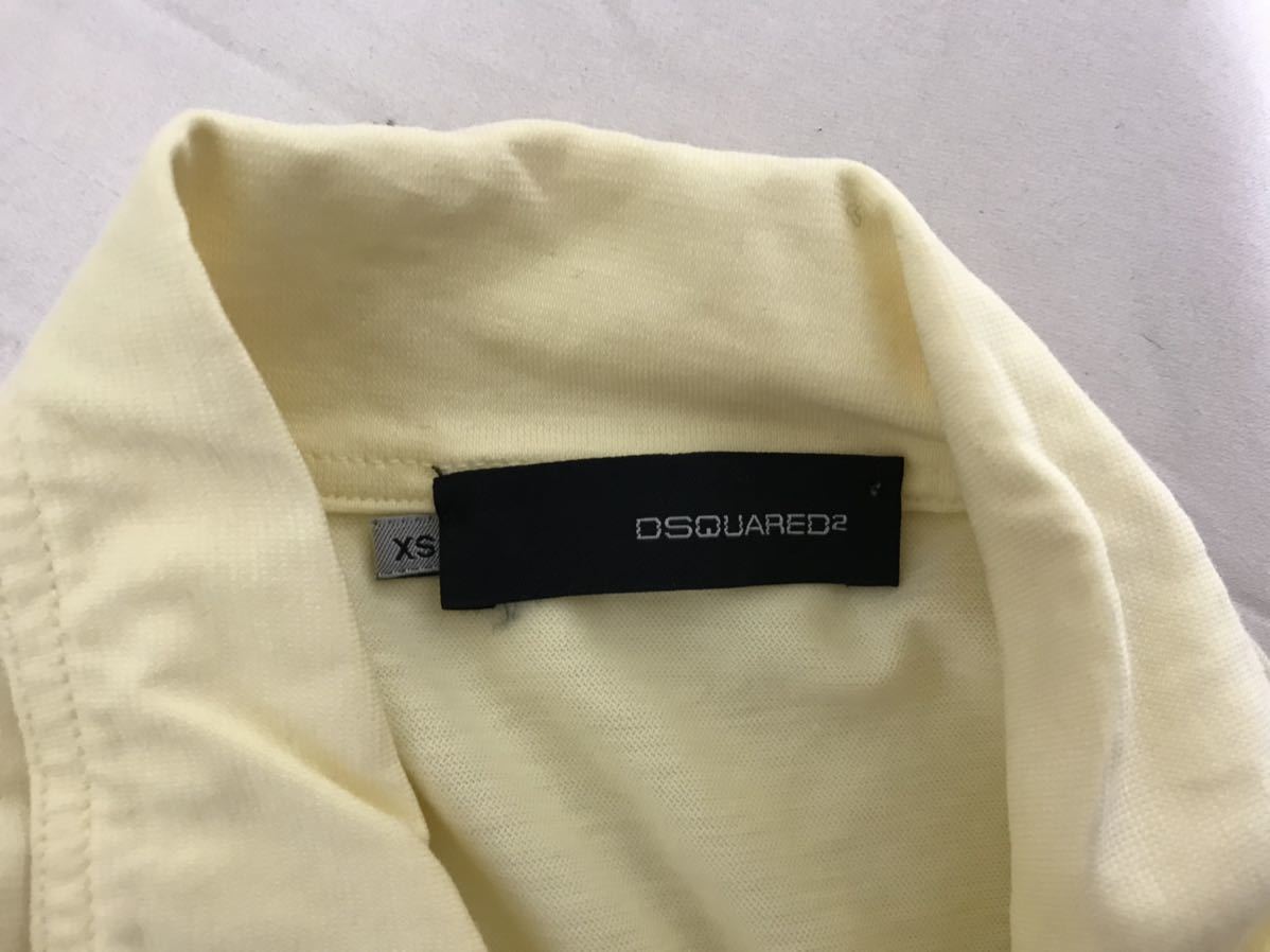  подлинный товар Dsquared DSQUARED2 хлопок принт повреждение обработка рубашка-поло с коротким рукавом мужской Surf American Casual милитари костюм XS Италия производства желтый 
