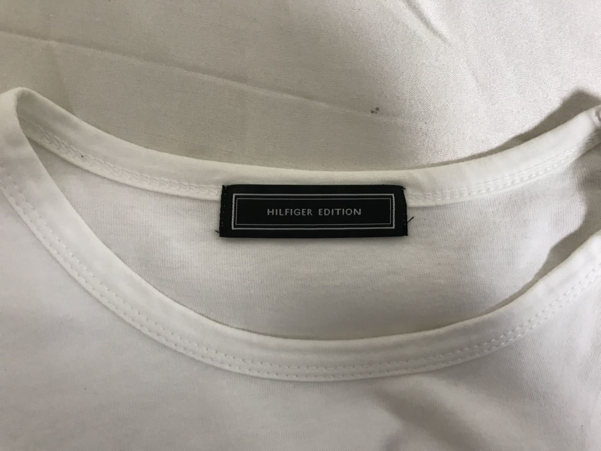 本物トミーヒルフィガーTOMMYコットン半袖TシャツメンズサーフアメカジミリタリービジネススーツストリートSホワイト白ポルトガル製