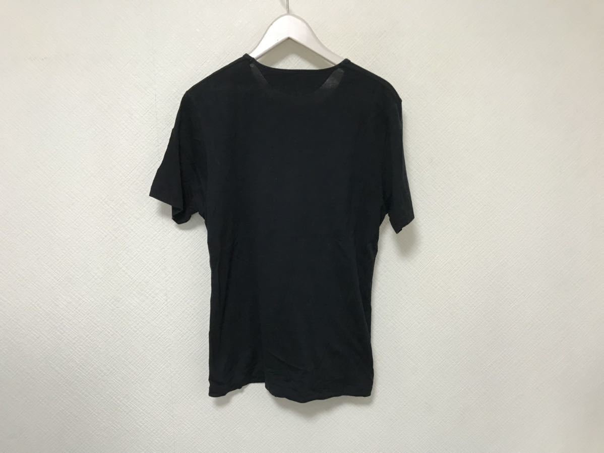 本物ポールスミス PAULSMITHコットンプリント半袖Tシャツメンズサーフアメカジミリタリービジネススーツ黒ブラックM日本製_画像3