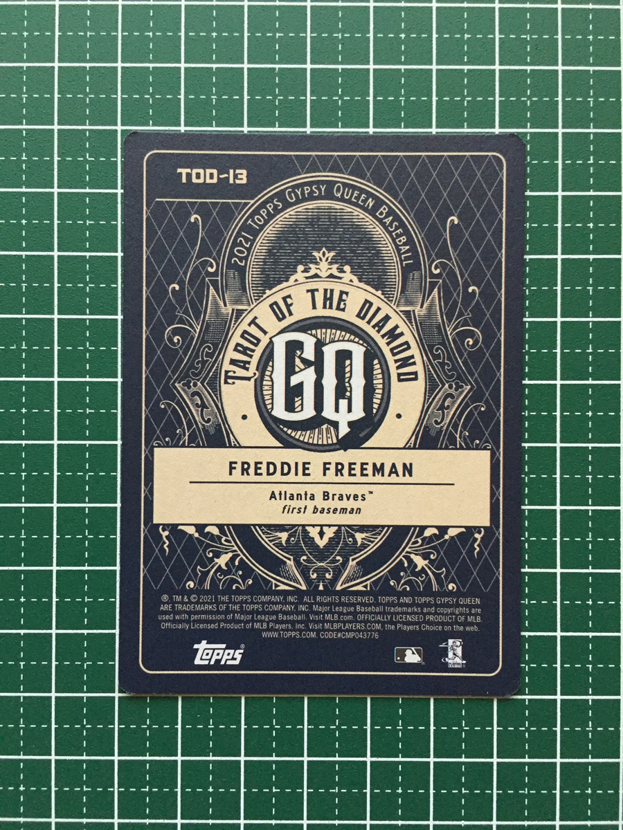 ★TOPPS MLB 2021 GYPSY QUEEN #TOD-13 FREDDIE FREEMAN［ATLANTA BRAVES］インサートカード「TAROT OF THE DIAMOND」★_画像2