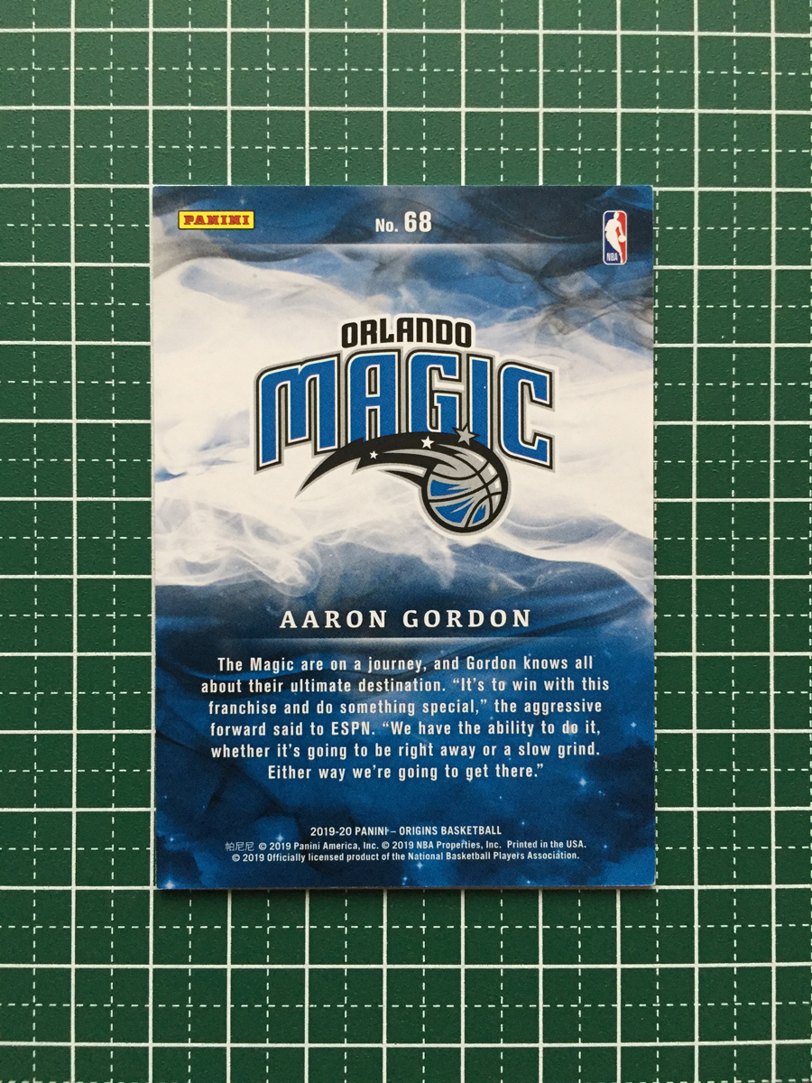 ★PANINI 2019-20 NBA ORIGINS #68 AARON GORDON［ORLANDO MAGIC］ベースカード RED パラレル版 2020★_画像2