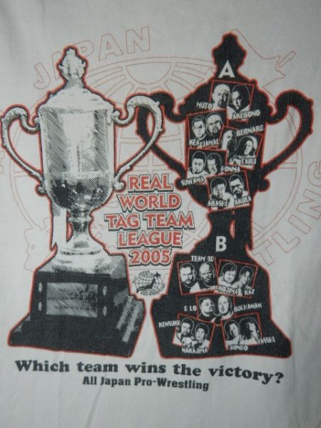 ｎ7998　レア　世界最強タッグ決定リーグ戦　全日本　プロレス　2005　REAL WORLD TAG TEAM LEAGUE　tシャツ　vintage　ビンテージ　人気_画像3