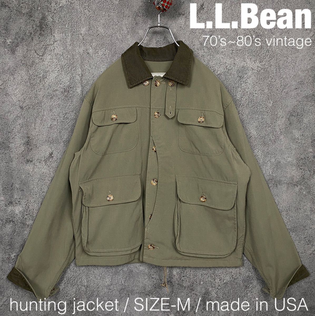 安心 保証 80s L.L.Bean ハーフムーン ワーデンジャケット グリーン