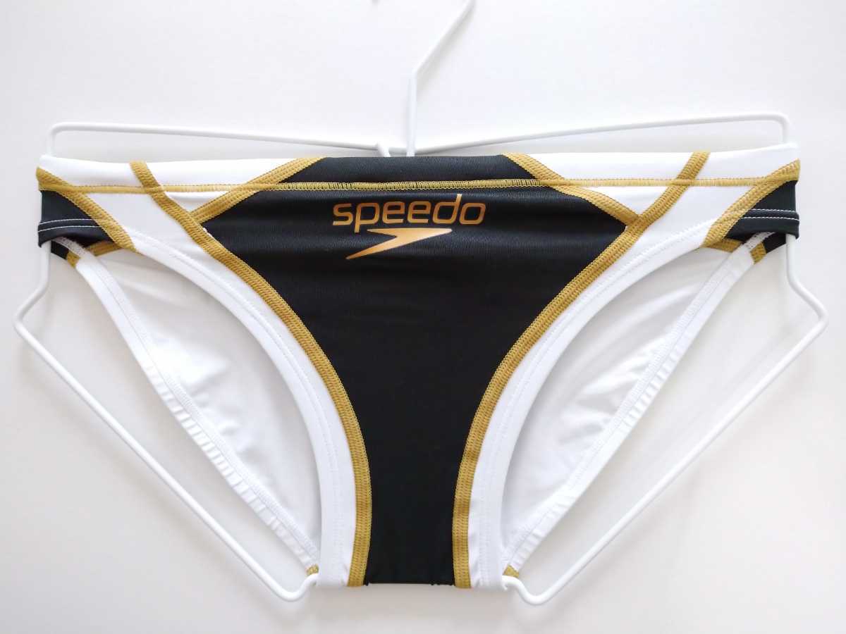 レア: 競パン 競泳水着 SPEEDO スピード Sサイズ ブラック×ゴールド 