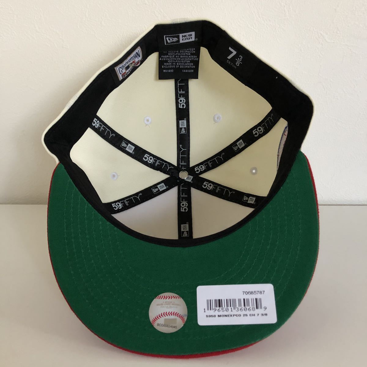 新品 New Era ツバ裏グリーン Exspos 2Tone White Navy Cap 7 3/8 58.7cm ニューエラ エクスポズ 2トーン ホワイト ネイビー キャップ 7