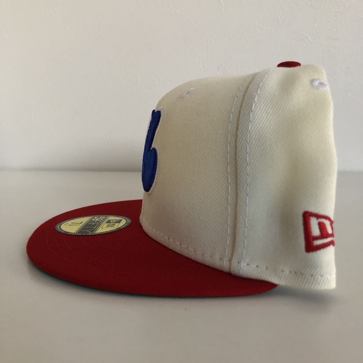 新品 New Era ツバ裏グリーン Exspos 2Tone White Navy Cap 7 3/8 58.7cm ニューエラ エクスポズ 2トーン ホワイト ネイビー キャップ 5