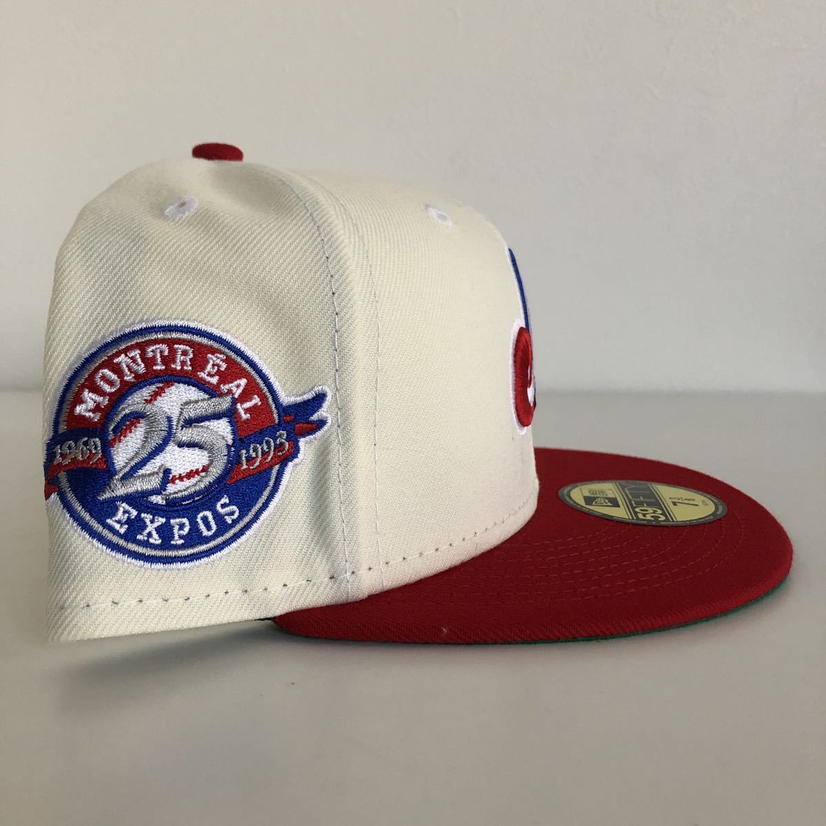 新品 New Era ツバ裏グリーン Exspos 2Tone White Navy Cap 7 3/8 58.7cm ニューエラ エクスポズ 2トーン ホワイト ネイビー キャップ 4