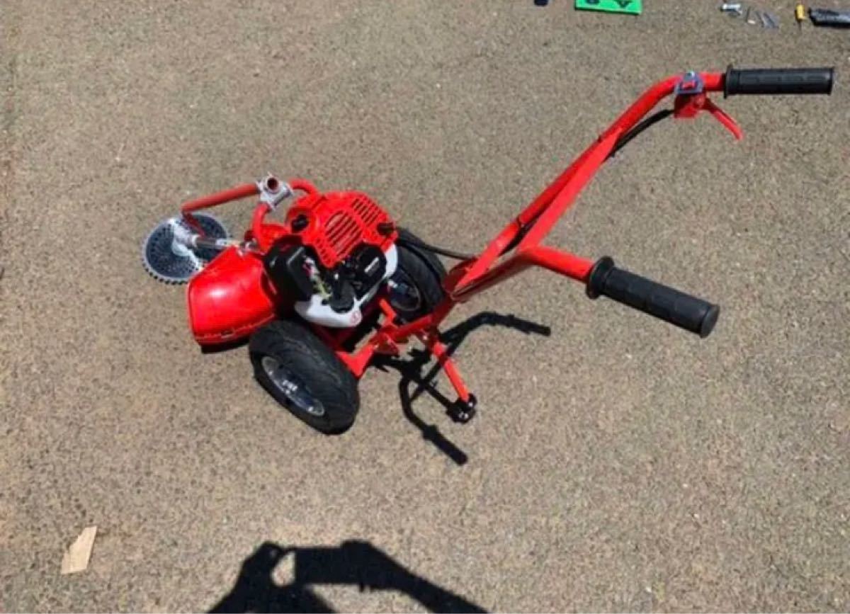 タイヤ付きエンジン草刈機 42 7cc 新品 おまけ付き 手押し草刈機
