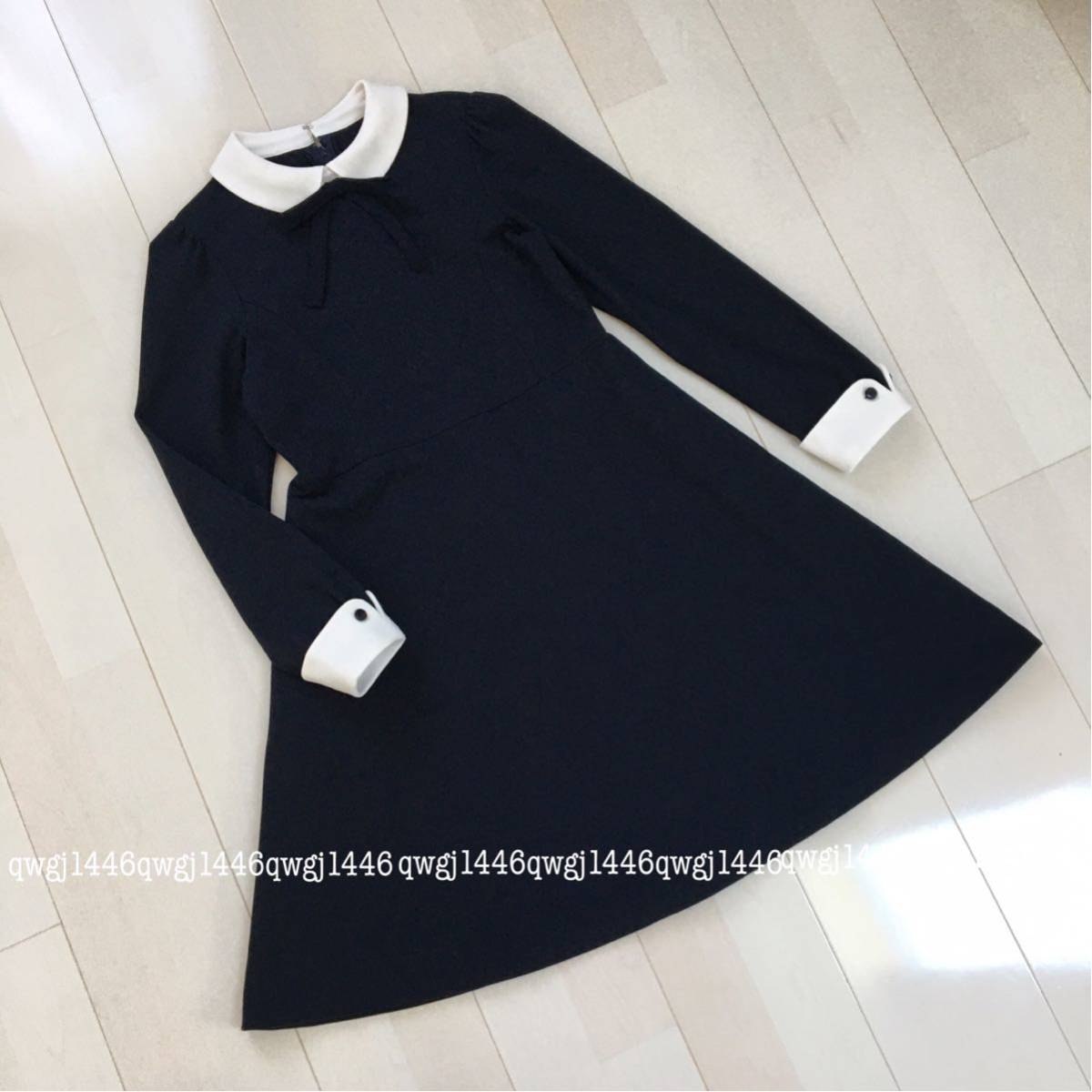特価キッズ服(女の子用) 100cm~組曲 白衿長袖ワンピース 150cm フォーマル 受験 面接 ワンピース