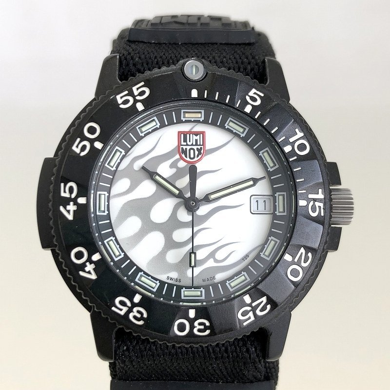  super rare rare limited goods! beautiful goods Luminox navy seal z fire pattern wristwatch 3001 Biker Harley Davidson quality seven 