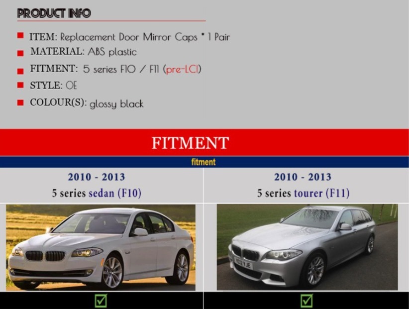 **[ super-discount!!]BMW side mirror cover 5 series F10 F11 520i 523i 525i 528i 530i 535i 550i left right set color selection ..!**