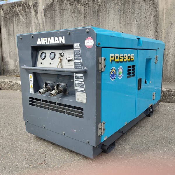 エアマン AIRMAN 北越工業 エンジンコンプレッサー PDS90S 25馬力 斫り 建設機械 運転時間：1043.0時間