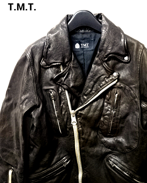 M【T.M.T GOAT LEATHER JACKET ティーエムティー TMT ゴートスキン