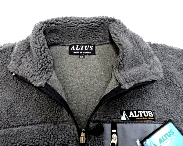 L 未使用【ALTUS Fleece Jacket Boa Jacket MADE IN CANADA Gray アルタス ボアジャケット カナダ製 パイル フリース レトロ グレー】_画像5