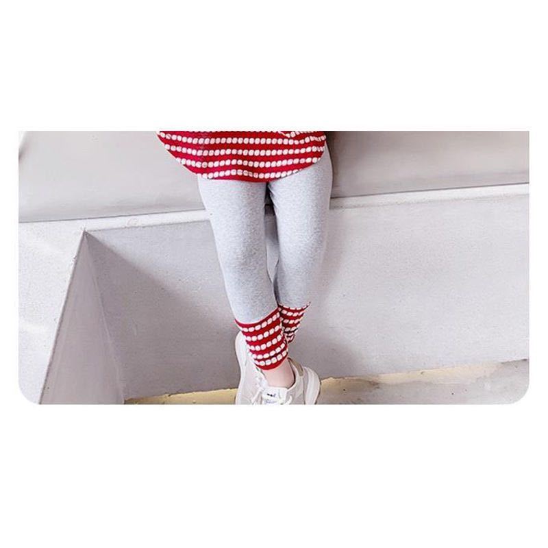  Kids setup dot Parker leggings pants girl spring autumn thing red 120