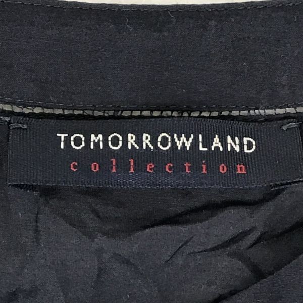 TOMORROWLAND★36％シルク/半袖シースルーブラウス【レディースM/38/黒/ブラック】コレクションモデル◆BG821_画像5