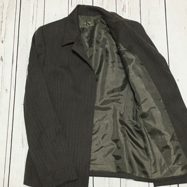  Calvin Klein * wool 100%/ tailored jacket [4/M/ dark gray ] ratio wing tailoring / single /3./Calvin Klein*F40