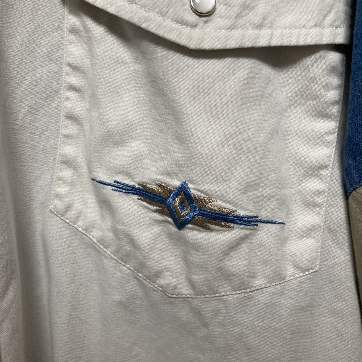 ELY CATTLEMAN 長袖ウエスタンシャツ 刺繍入り L ビンテージ オーバー ...