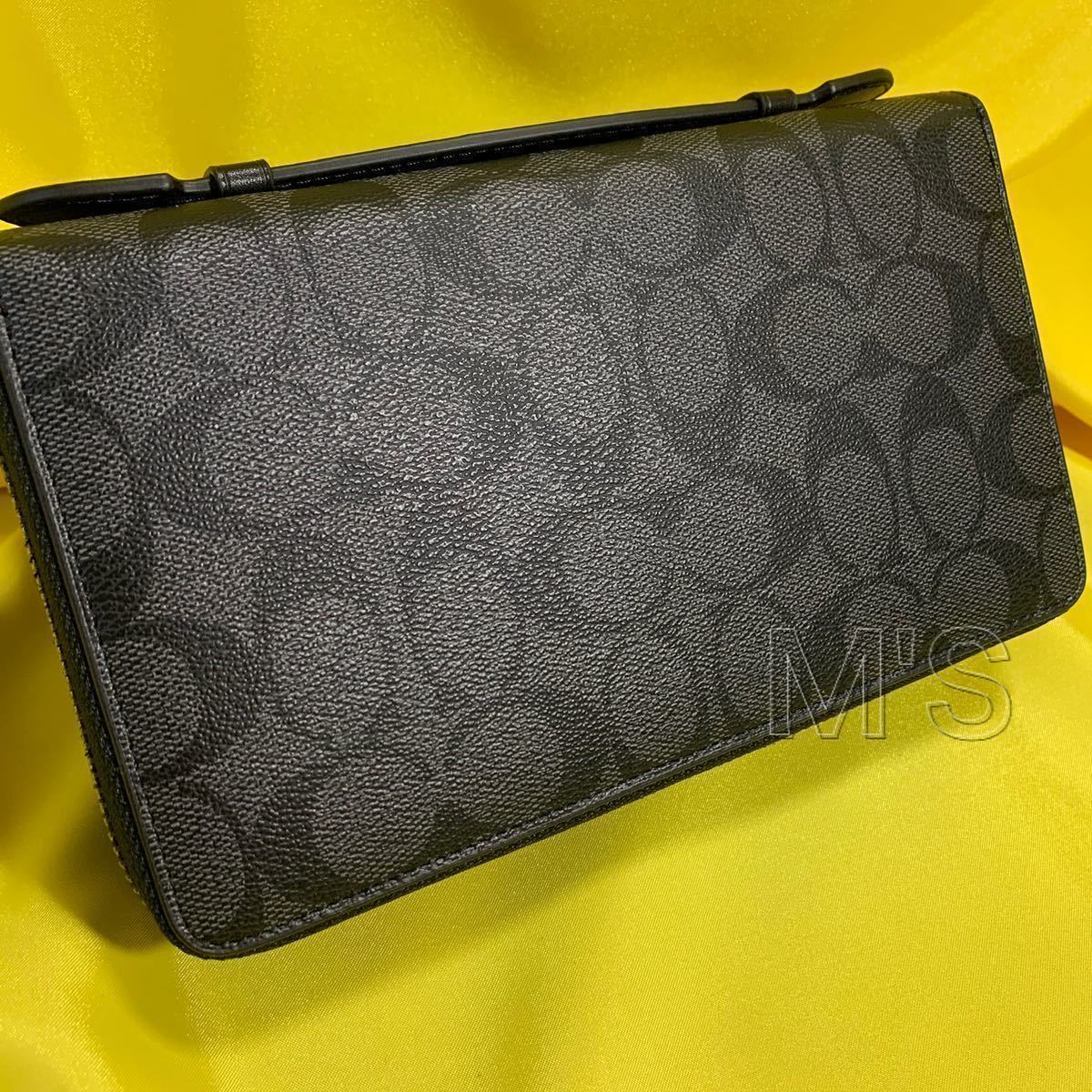 底値販売】coachコーチ ダブルジップ トラべルオーガナイザー