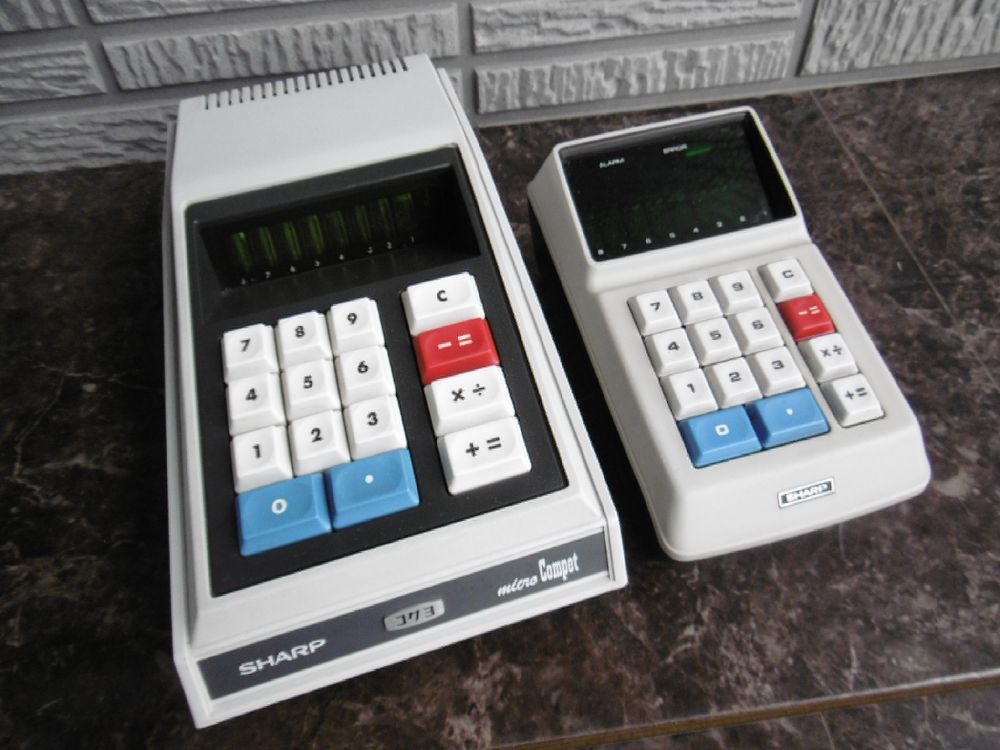 SHARP シャープ 電光管表記電卓 計算機 QT-8D EL-8 セット 昭和 ビンテージ 電卓 コクヨ レトロ 
