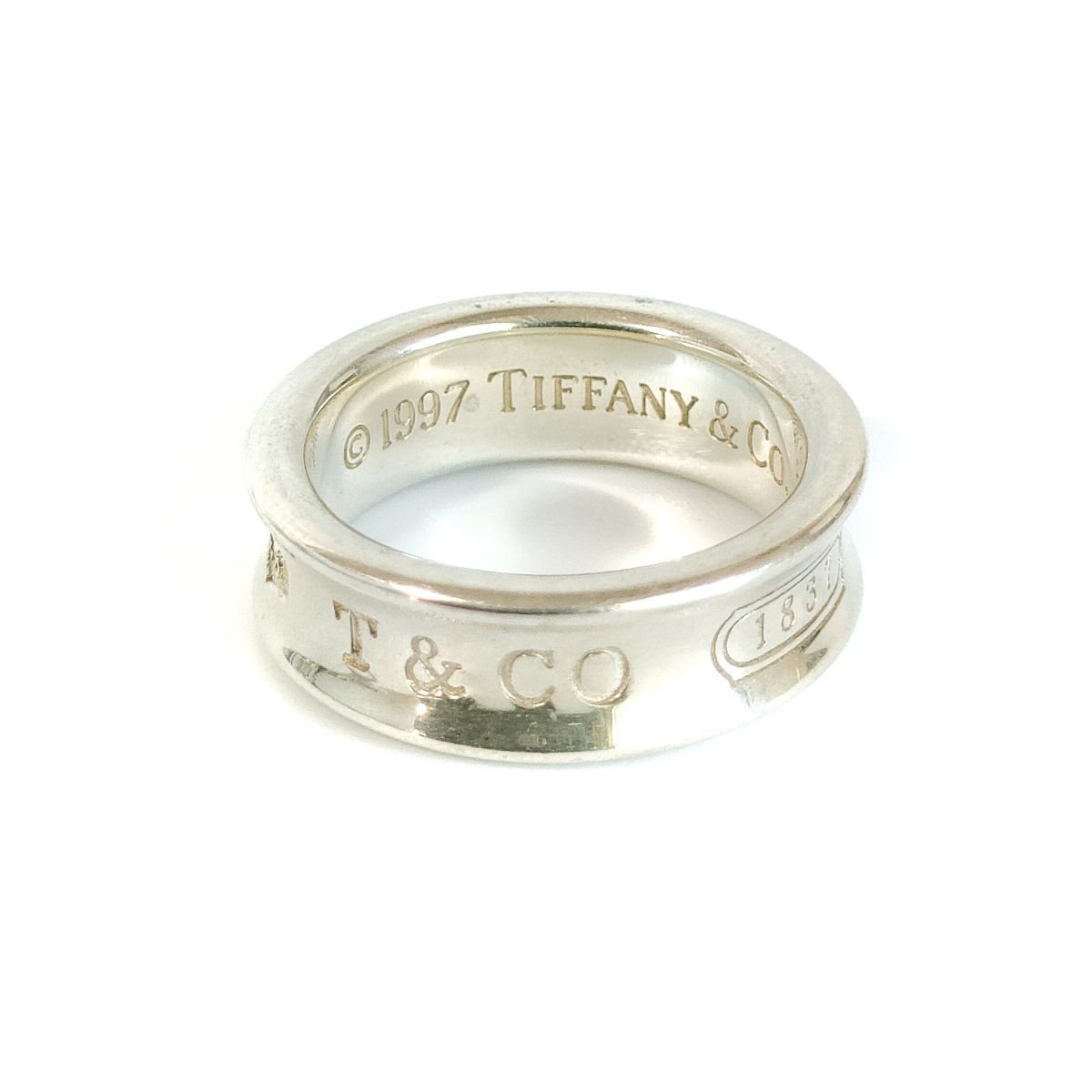 美品 TIFFANY&Co. ティファニー SV925 1837 ロゴ ナロー リング 指輪