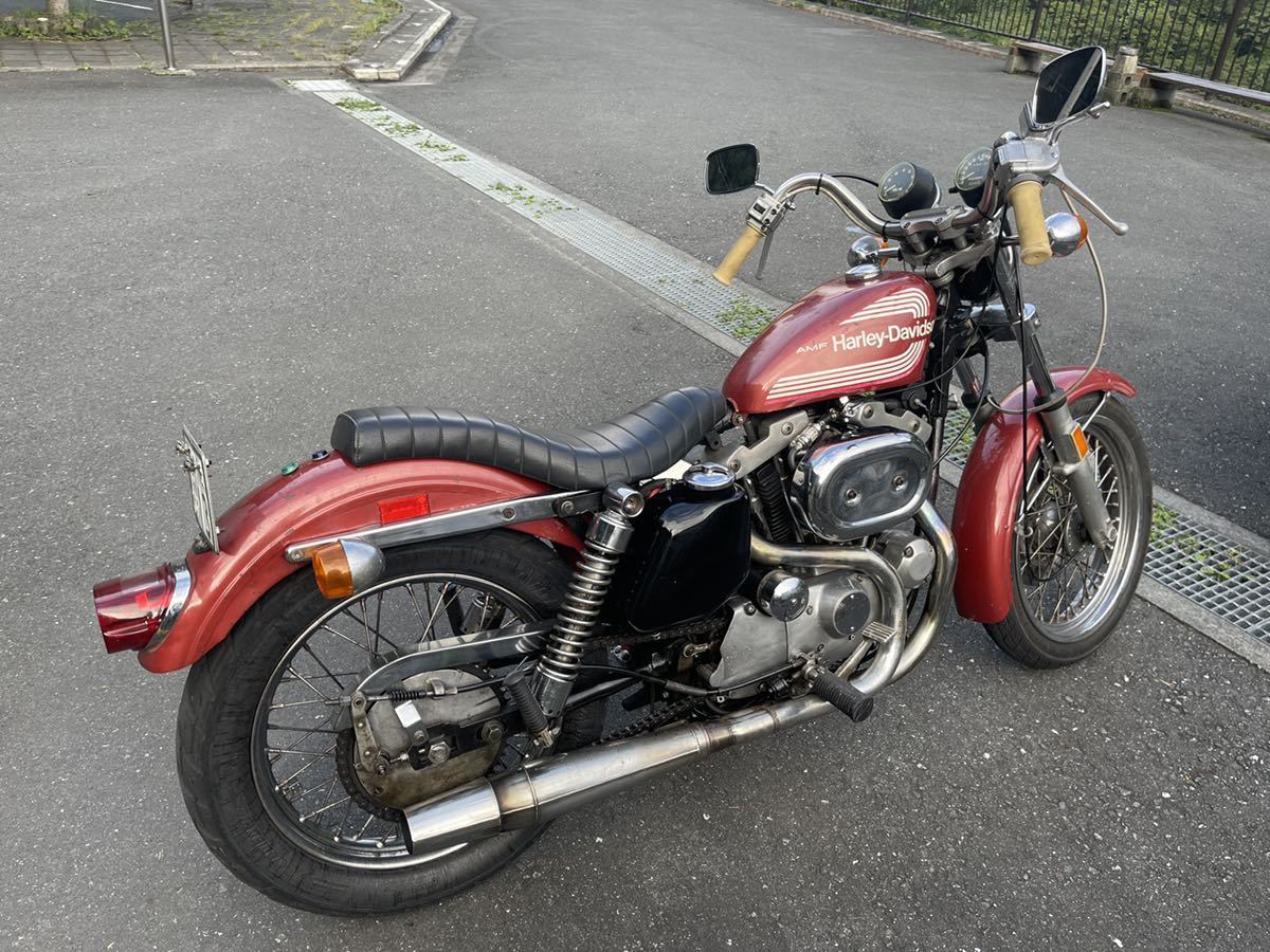 アイアンショベル xlh1000 スポーツスター シート 社外 タックロール
