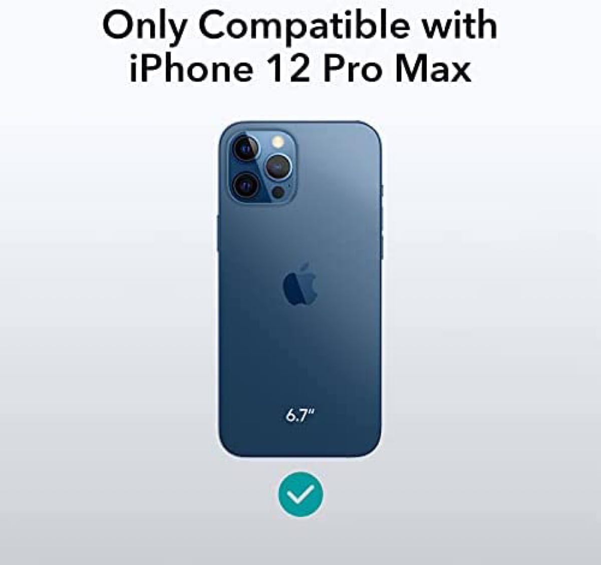 ESR iPhone12Pro Max 用 ケース フィルム2枚付属 6.7インチ 背面透明 強化ガラスフィルム ブルーフレーム