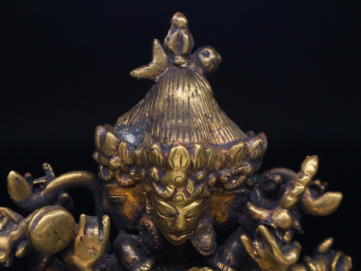 チベット 仏教美術 ヤマ 歓喜仏 閻魔 仏像 金属工芸 時代 精密彫刻 古玩