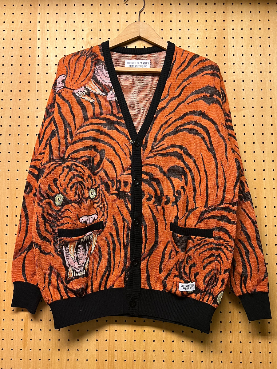 値下げ!未使用!ワコマリア×ティムリーハイ虎柄カーディガンORANGE/M-