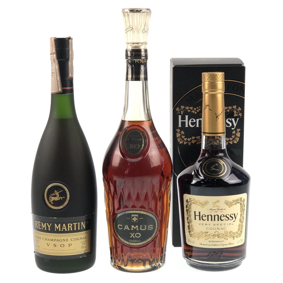 3本 REMY MARTIN CAMUS Hennessy コニャック ブランデー セット 【古酒