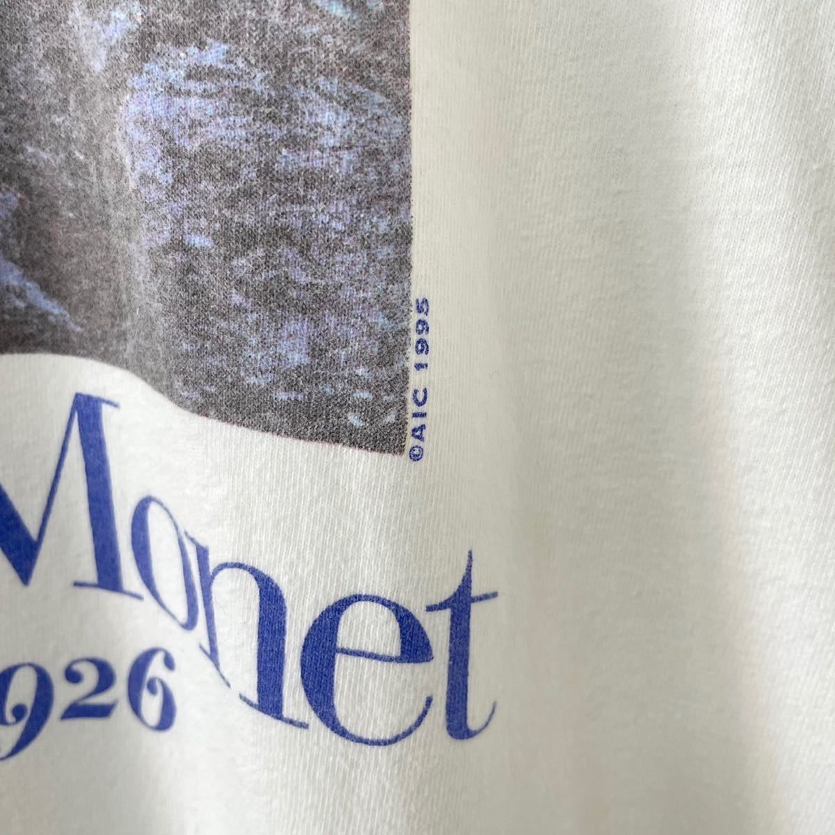 □激レア□90s USA製 CLAUDE MONET 船遊び アート Tシャツ XL相当