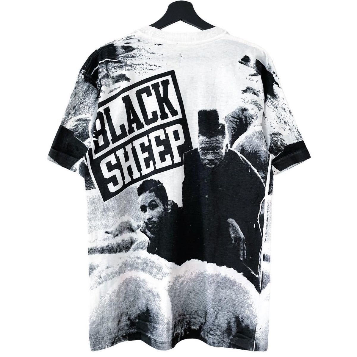 ■激レア RAP TEES掲載 ■デッドストック 90s BLACK SHEEP HIP HOP 総柄 Tシャツ L XL ブラックシープ USA製 raptee ビンテージ