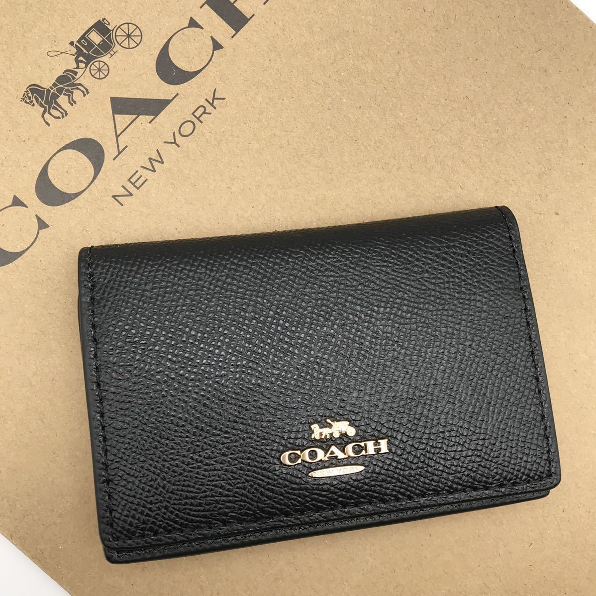 COACH☆新品】ビジネス カード ケース!ブラック!名刺入れ!男女兼用