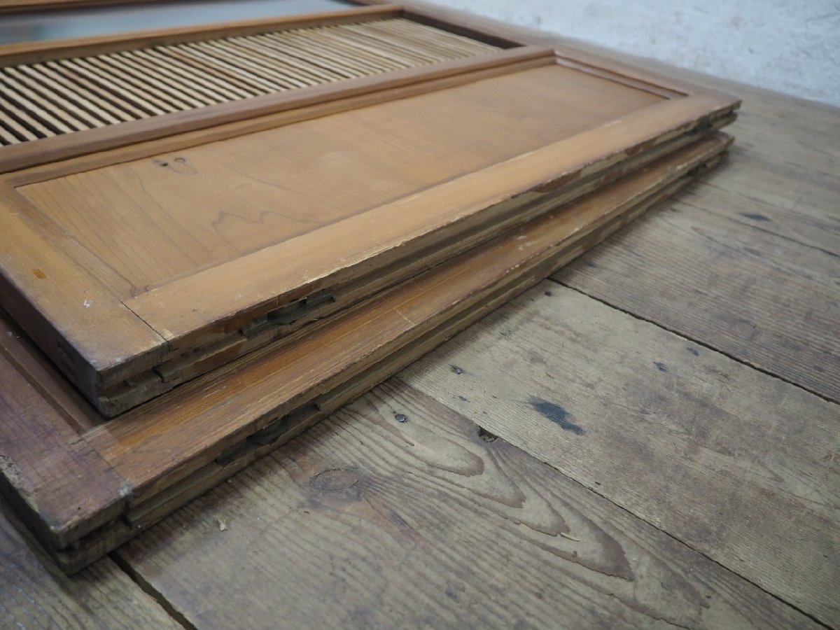 taF0301*(1)[H177cm×W89,5cm]×2 sheets * antique *.. design. old wooden sliding door * fittings glass door .. door sash old Japanese-style house retro L pine 